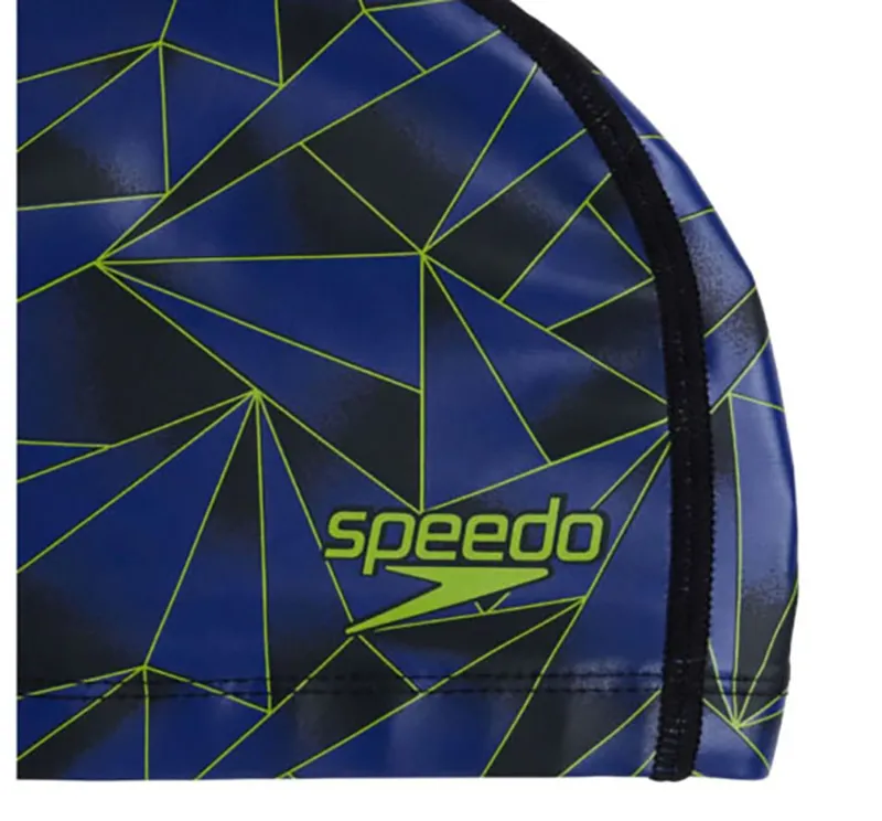 Speedo Junior Printed Pace Cap Black/Blue-2